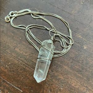 Clear Quartz Crystal Pendant Necklace
